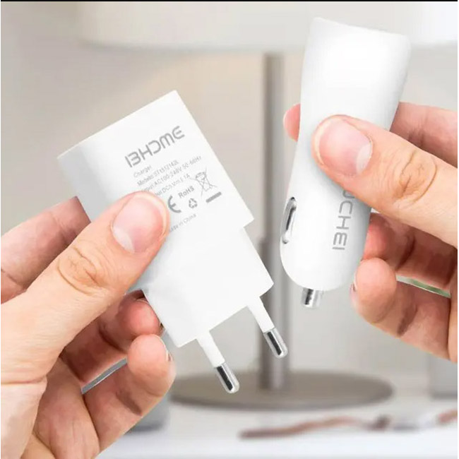 Φορτιστής Αναπτήρα Αυτοκινήτου - Οικίας Για Iphone 0-C1/J1 Λευκός 1 Τεμάχιο - Image 9