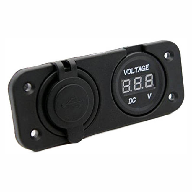 Φορτιστής Αναπτήρα Αυτοκινήτου Και Battery Check (Βολτόμετρο) Με 2 USB 5V 1A Μαύρος1 Τεμάχιο - Image 4