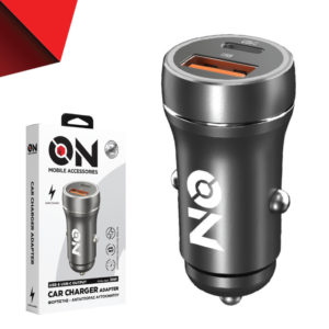 ON Mobile Accessories Φορτιστής Αναπτήρα Αυτοκινήτου με 2 Θύρες USB και USB-c 12-24V Μαύρος