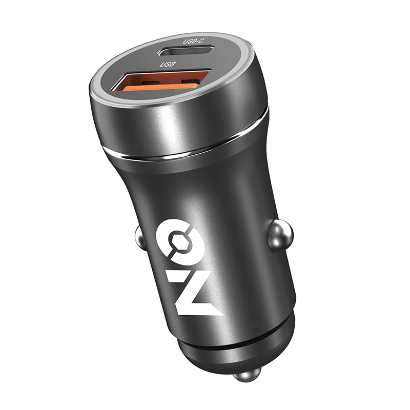 ON Mobile Accessories Φορτιστής Αναπτήρα Αυτοκινήτου με 2 Θύρες USB και USB-c 12-24V Μαύρος - Image 2