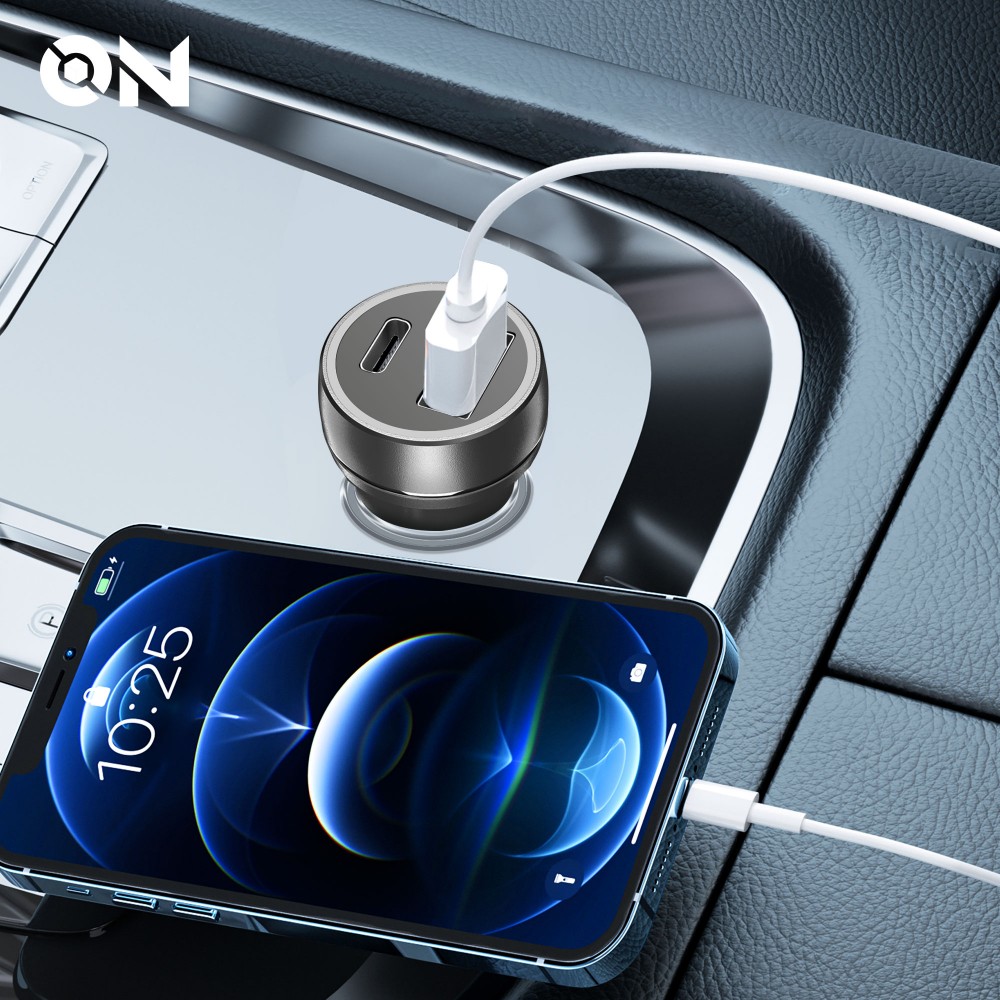 ON Mobile Accessories Φορτιστής Αναπτήρα Αυτοκινήτου με 2 Θύρες USB και USB-c 12-24V Μαύρος - Image 4