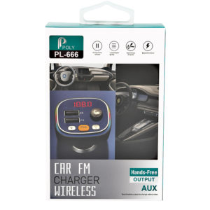 Fm Transmitter ΡL-666 Με Bluetooth, 2 USB Και Οθόνη LCD Μαύρο 1 Τεμάχιο