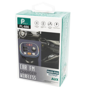 99752-2-asyrmatos-fortistis-aytokinhtou-me-bluetooth-fm-poly-pl-666-1tmx Fm Transmitter ΡL-666 Με Bluetooth, 2 USB Και Οθόνη LCD Μαύρο 1 Τεμάχιο