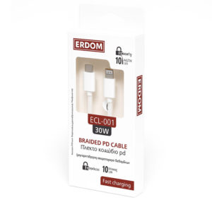 Καλώδιο Φόρτισης Και Μεταφοράς Δεδομένων Για Type-C σε lightning 30W Erdom ECL-001 λευκό 1m 1 Τεμάχιο