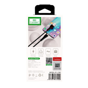 99754-2-kalwdio-fortisis-kai-metaforas-dedomenwn-type-c-earldom-ec-178c-1m-1tmx Καλώδιο USB Φόρτισης Και Μεταφοράς Δεδομένων Για Type-C Earldom EC-178C Μαύρο 1m 1 Τεμάχιο