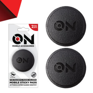ΟΝ Mobile Accessories Σετ Αυτοκόλλητοι Ανταλλακτικοί Μαγνήτες  Από Δερματίνη Και Μέταλλο Για Μαγνητική Βάση Κινητού Αυτοκινήτου