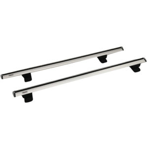 RACKIT RK009C Μπάρες Οροφής Αλουμινίου Αεροδυναμικές Universal Fix-Point Σετ με Πόδια & Κλειδαριά Ασημί 135cm 2τμχ