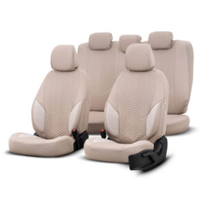 Καλύμματα Αυτοκινήτου Otom “Advanced Leather” Universal Δερματίνη / Λινό Ύφασμα Σετ Εμπρός / Πίσω Μπεζ ΑDV-105 11 Τεμαχίων