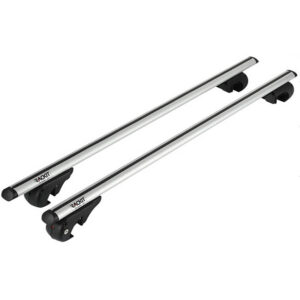 Μπάρες Οροφής Αλουμινίου Universal Rackit RK004-120cm Railing System Σετ Με Πόδια Και Κλειδαριά Οβάλ Ασημί 2 Τεμάχια