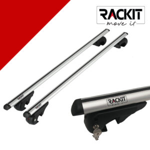 Μπάρες Οροφής Αλουμινίου Universal Rackit RK004-120cm Railing System Σετ Με Πόδια Και Κλειδαριά Οβάλ Ασημί 2 Τεμάχια