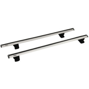 Μπάρες Οροφής Αλουμινίου Αεροδυναμικές Universal Rackit RK009C-120cm Fix-Point Σετ Με Πόδια Και Κλειδαριά Ασημί 2 Τεμάχια