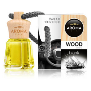 Αρωματικό Αυτοκινήτου Κρεμαστό Μπουκαλάκι Με Ξύλινο Καπάκι Aroma 4ml Με Άρωμα Black