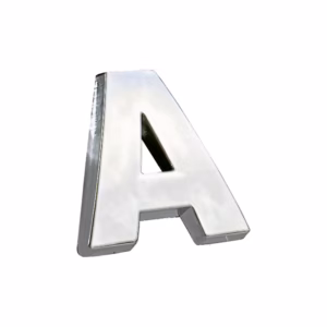 Αυτοκόλλητο Γράμμα Χρωμίου 3D “A” 2.7×2.5cm 1 Τεμάχιο