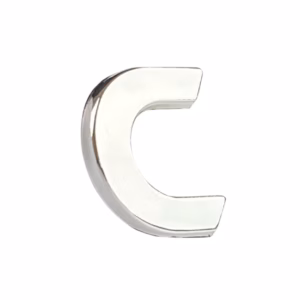 Αυτοκόλλητο Γράμμα Χρωμίου 3D “C” 2.7×2.5cm 1 Τεμάχιο