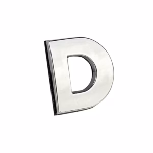 Αυτοκόλλητο Γράμμα Χρωμίου 3D “D” 2.7×2.5cm 1 Τεμάχιο