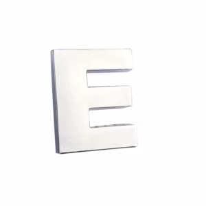 Αυτοκόλλητο Γράμμα Χρωμίου 3D “E” 2.7×2.5cm 1 Τεμάχιο