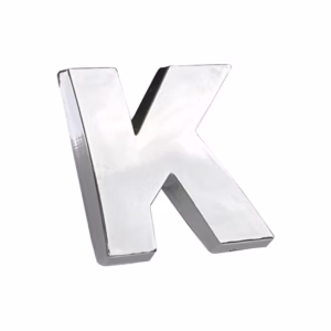 Αυτοκόλλητο Γράμμα Χρωμίου 3D “K” 2.7×2.5cm 1 Τεμάχιο
