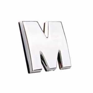 Αυτοκόλλητο Γράμμα Χρωμίου 3D “M” 2.7×2.5cm 1 Τεμάχιο