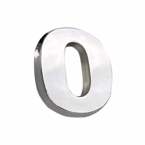 Αυτοκόλλητο Γράμμα Χρωμίου 3D “O” 2.7×2.5cm 1 Τεμάχιο