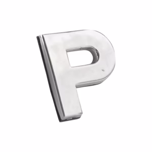 Αυτοκόλλητο Γράμμα Χρωμίου 3D “P” 2.7×2.5cm 1 Τεμάχιο