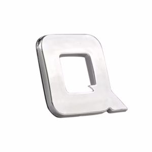 Αυτοκόλλητο Γράμμα Χρωμίου 3D “Q” 2.7×2.5cm 1 Τεμάχιο