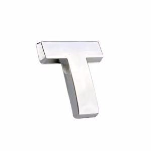 Αυτοκόλλητο Γράμμα Χρωμίου 3D “T” 2.7×2.5cm 1 Τεμάχιο