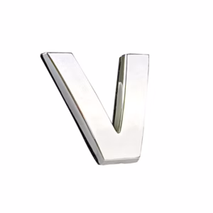 Αυτοκόλλητο Γράμμα Χρωμίου 3D “V” 2.7×2.5cm 1 Τεμάχιο