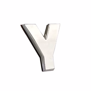 Αυτοκόλλητο Γράμμα Χρωμίου 3D “Y” 2.7×2.5cm 1 Τεμάχιο