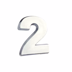 Αυτοκόλλητο Γράμμα Χρωμίου 3D “2” 2.7×2.5cm 1 Τεμάχιο