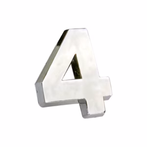 Αυτοκόλλητο Γράμμα Χρωμίου 3D “4” 2.7×2.5cm 1 Τεμάχιο