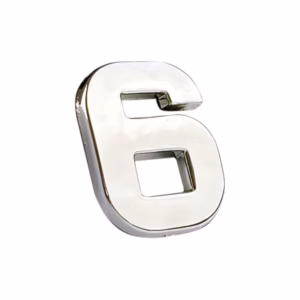 Αυτοκόλλητο Γράμμα Χρωμίου 3D “6” 2.7×2.5cm 1 Τεμάχιο