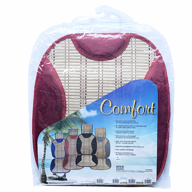 Πλατοκάθισμα Αυτοκινήτου Ψάθα Comfort Κόκκινη 1 Τεμάχιο - Image 4