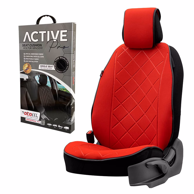 Πλατοκάθισμα Αυτοκινήτου Otom Active Pro Ύφασμα Τύπου Lacoste Ανάγλυφο Καπιτονέ Κόκκινο ACTP-104 1 Τεμάχιο - Image 6