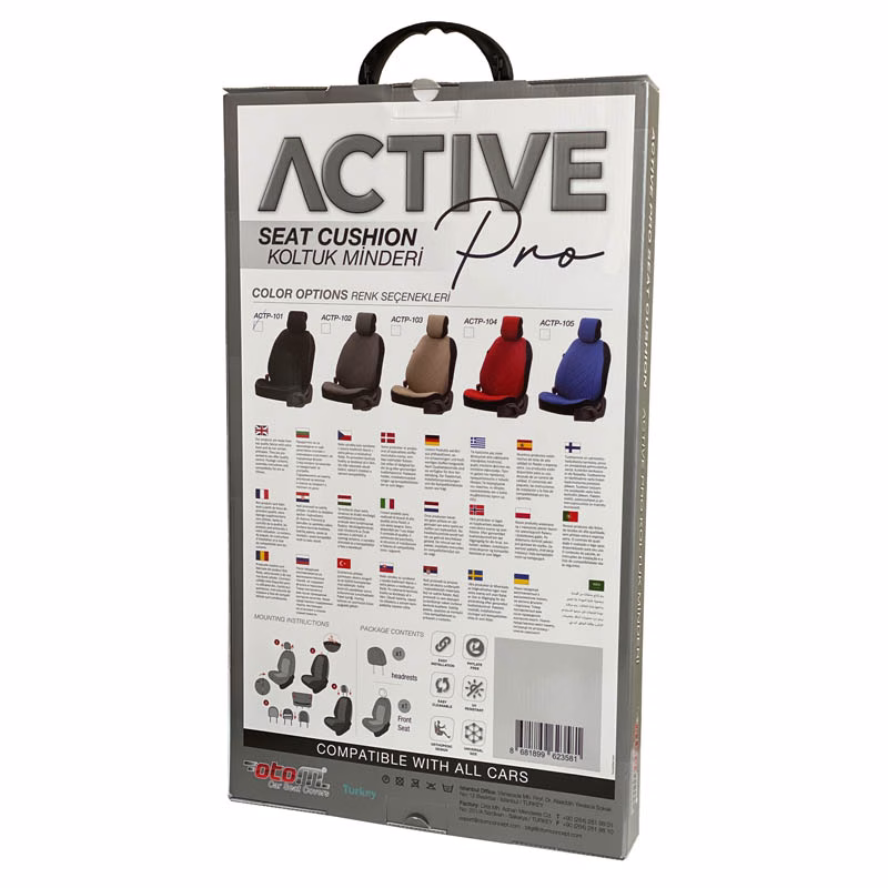 Πλατοκάθισμα Αυτοκινήτου Otom Active Pro Ύφασμα Τύπου Lacoste Ανάγλυφο Καπιτονέ Κόκκινο ACTP-104 1 Τεμάχιο - Image 2