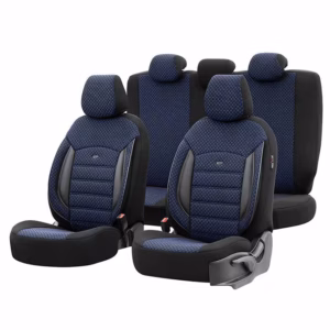 Καλύμματα Αυτοκινήτου Otom Sport Plus Design Universal Βαμβακερό Ύφασμα / Rachel / Δερματίνη Σετ Εμπρός / Πίσω Μαύρο – Μπλε SPTPLS-104 11 Τεμάχια