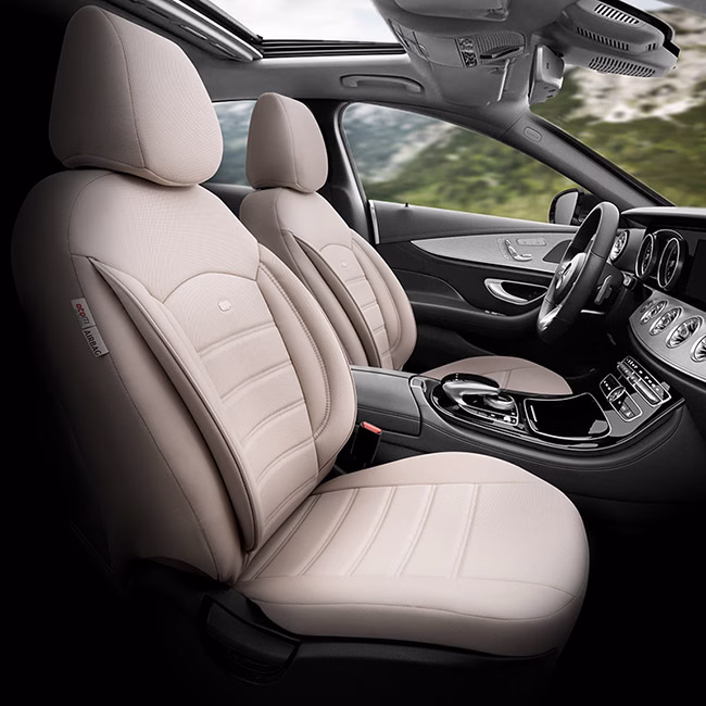 Καλύμματα Αυτοκινήτου Otom Inspire Design Universal Full Δερματίνη Σετ Εμπρός / Πίσω Μπεζ INS-3509 11 Τεμάχια - Image 10