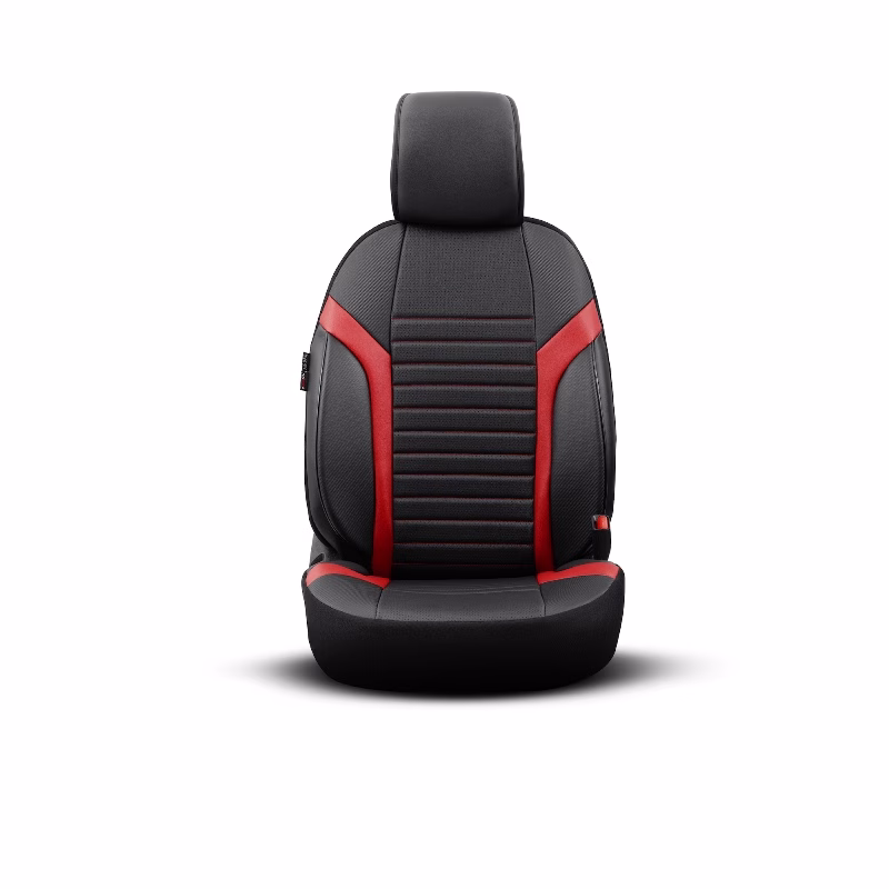 Καλύμματα Αυτοκινήτου Otom Coral Design Universal Full Δερματίνη Σετ Εμπρός / Πίσω Μαύρο / Κόκκινο CRΑL-104 11 Τεμαχίων - Image 7