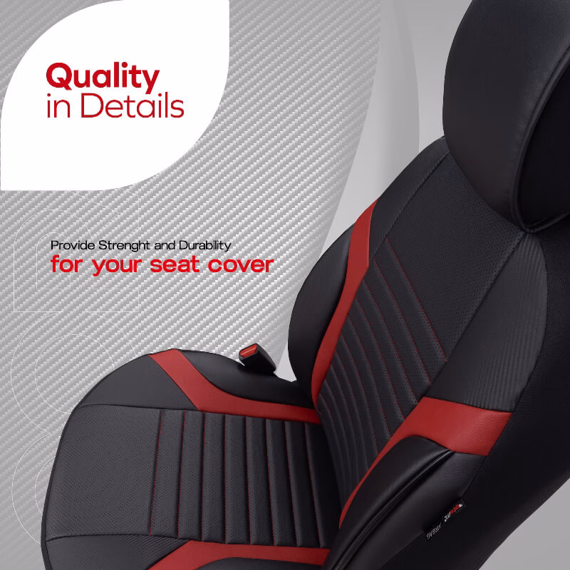 Καλύμματα Αυτοκινήτου Otom Coral Design Universal Full Δερματίνη Σετ Εμπρός / Πίσω Μαύρο / Κόκκινο CRΑL-104 11 Τεμαχίων - Image 10