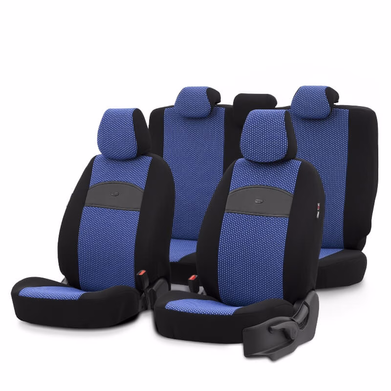 Καλύμματα Αυτοκινήτου Otom Smart Design Universal Ύφασμα / Δερματίνη Σετ Εμπρός / Πίσω Μαύρο / Μπλε SLTSMT104-NZ 11 Τεμαχίων