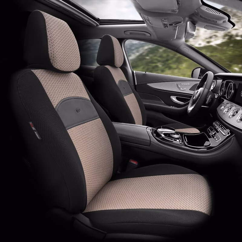 Καλύμματα Αυτοκινήτου Otom Smart Design Universal Ύφασμα / Δερματίνη Σετ Εμπρός / Πίσω Μαύρο / Μπεζ SLTSMT106-NZ 11 Τεμαχίων - Image 5