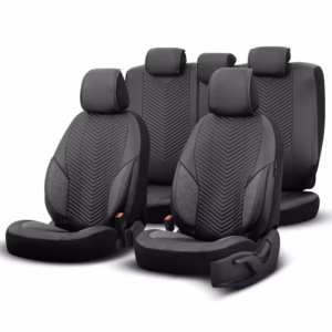 Καλύμματα Αυτοκινήτου Otom “Advanced Leather” Universal Δερματίνη / Λινό Ύφασμα Σετ Εμπρός / Πίσω Μαύρο ΑDV-104 11 Τεμαχίων