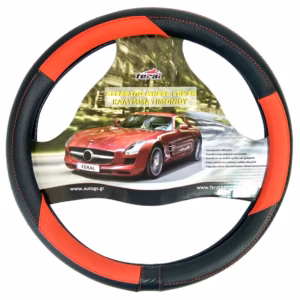 Κάλυμμα Τιμονιού Αυτοκινήτου Δερματίνη X-Treme  Sport Μαύρο-Κόκκινο Medium 38cm 1 Τεμάχιο
