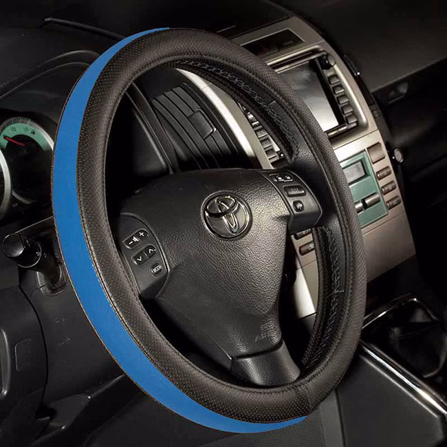 Κάλυμμα Τιμονιού Αυτοκινήτου Δερματίνη Otom Easy-Fit F-58 / DKG-058 Μαύρο-Μπλε Medium 37-39cm 1 Τεμάχιο - Image 2
