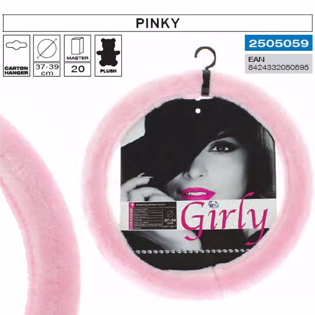 Κάλυμμα Tιμονιού Αυτοκινήτου Χνουδωτό Girly Pinky 2505059 Ροζ Medium 37-39CM 1 Τεμάχιο - Image 2