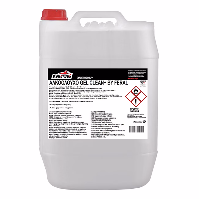 Αλκοολούχο Gel Clean+ By Feral 20lt 1 Τεμάχιο