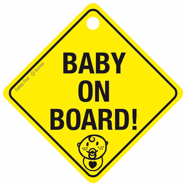 Σήμα “Baby On Board” Κίτρινο Πλέξιγκλας Με Βεντούζα