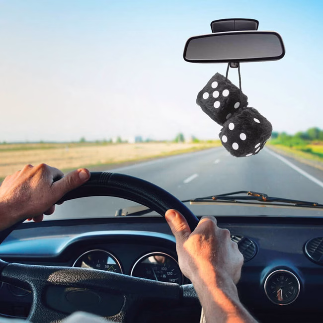 Ζάρια Κρεμαστά Διακοσμητικά Μαύρα 6x6cm 2 Τεμάχια - Image 3