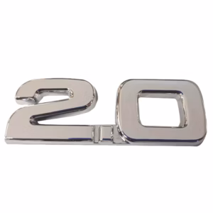 Αυτοκόλλητο Σήμα “2.0” Ασημί 10×2.5cm 1Τμχ