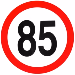 Αυτοκόλλητο Σήμα Όριο Ταχύτητας “85” 15cm 1Τμχ