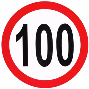 Αυτοκόλλητο Σήμα Όριο Ταχύτητας “100” 15cm 1Τμχ